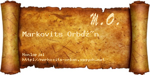 Markovits Orbán névjegykártya